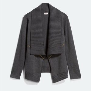 Market & Spruce Ribbed Zipper Detail Cardigan